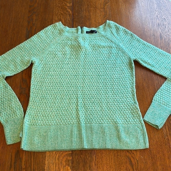American Eagle Outfitters teal green pullover sweater zippered in back size M - Picture 1 of 14